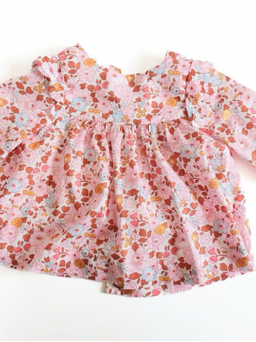 Jacadi x Liberty Pink Floral Ruffle Yoke Long-Sleeve Top